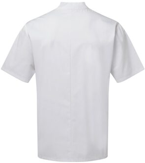 Premier Volwassenen Unisex Essential Short Sleeve Chefs Jacket (Wit)