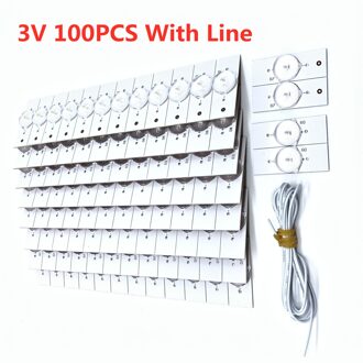 Premium 100 Stks/partij 3V 6V Smd Lamp Kralen Met Optische Lens Fliter Voor 32-65 Inch Led backlight Strip Tv Reparatie 3V 100stk met lijn