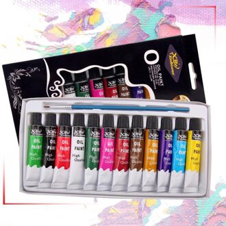 Premium 12Ml Olieverf Buizen Set Verf Pigment Canvas Landschap Borstel Gereedschap