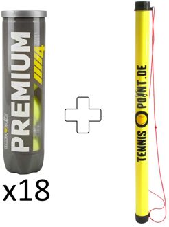 Premium 18x Verpakking 4 Stuks Plus Ballenverzamelbuis geel - one size