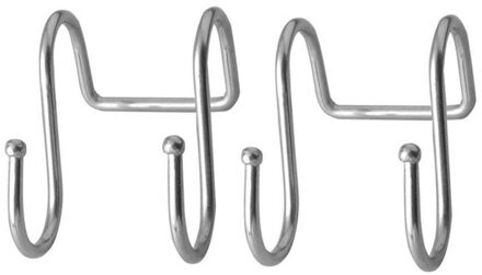 Premium 2 Pack Dual S Vormige Haken Rvs Thuiskantoor Bad Jas Caps Handdoek Hanger, keuken Lepel Pan Pannenlap Rack Fo