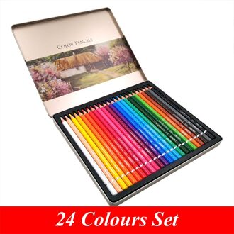 Premium 24/36/48/72 Kleurpotloden Lapices De Colores Professionele Zachte Kern Gekleurde Tekening Potlood Set Voor Coloring boeken 24 Colours reeks