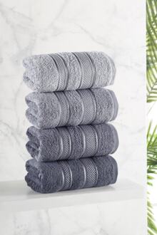 Premium 4 Stuks Handdoek Set Handdoeken En Gezicht Handdoeken 100% Katoen Turkse Luxe Super Zacht En Zeer Absorberend handdoeken grijs