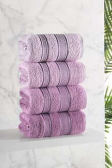 Premium 4 Stuks Handdoek Set Handdoeken En Gezicht Handdoeken 100% Katoen Turkse Luxe Super Zacht En Zeer Absorberend handdoeken paars