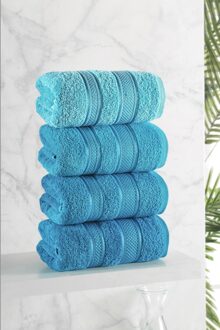Premium 4 Stuks Handdoek Set Handdoeken En Gezicht Handdoeken 100% Katoen Turkse Luxe Super Zacht En Zeer Absorberend handdoeken Turkuaz