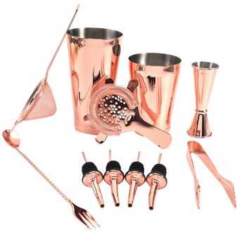 Premium Cocktail Shaker Bar Gereedschap Set(11 Stuks) Rvs Barman Kit, Met Alle Bar Accessoires, cocktail Zeef