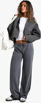 Premium Cupro Broek Met Trekkoord En Wijde Pijpen, Charcoal - 44