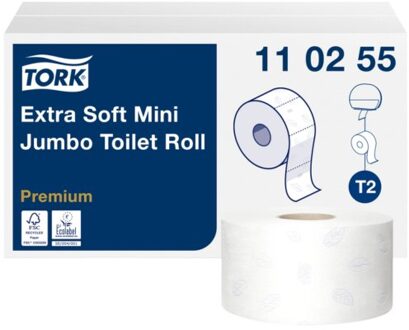 Premium Extra Soft Toiletpapier Mini Jumbo 3-laags - Wit - 120m/rol - 12 rollen