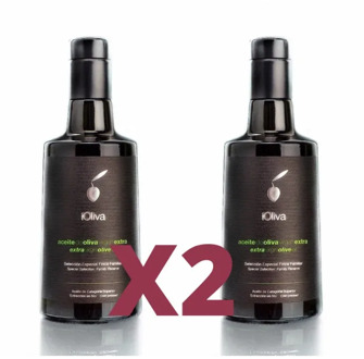 Premium Extra virgin olive oil, 2 bottles of glass 500ML, AOVE superior quality, hojiblanca variety, cold extraction