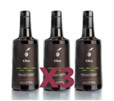 Premium Extra virgin olive oil, 3 bottles of glass 500ML, AOVE superior quality, hojiblanca variety, cold extraction