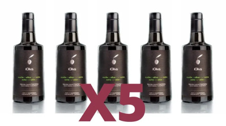 Premium Extra virgin olive oil, 5 bottles of glass 500ML, AOVE superior quality, hojiblanca variety, cold extraction