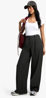 Premium Geweven, Comfortabele Wijde Pijp, Op Maat Gemaakte Broek, Charcoal - 44