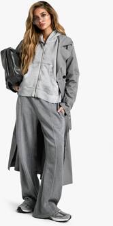 Premium Heavyweight Overdyed Jogger Met Rechte Pijpen, Grey