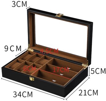 Premium Houten 9 Slots Polshorloge Zonnebril Display Box Organizer