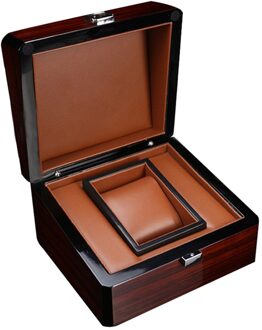 Premium Houten Horloge Doos Enkele Gird Houder Met Afneembare Kussen Showcase Sieraden Opbergdoos