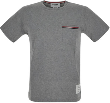 Premium Katoenen Zak T-shirt Thom Browne , Gray , Heren - L,M