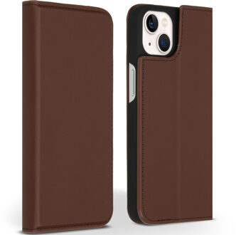 Premium Leather Slim Book Case voor Apple iPhone 13 Telefoonhoesje Bruin