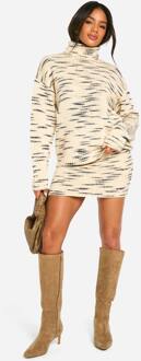 Premium Marl Gebreide Coltrui En Mini-Rok Set, Stone