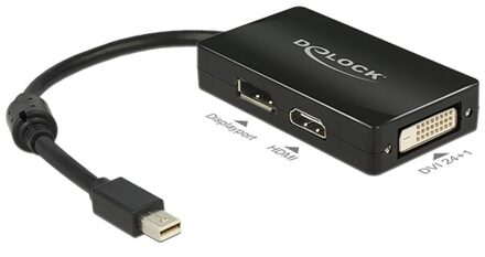 Premium Mini DisplayPort 1.1a naar HDMI, DVI en DisplayPort adapter / zwart - 0,15 meter