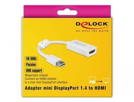 Premium Mini DisplayPort 1.4 naar HDMI 2.0 adapter (4K 60 Hz + HDR) / wit - 0,15 meter