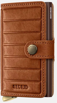 Premium Miniwallet Emboss Lines pasjeshouder cognac - No Size