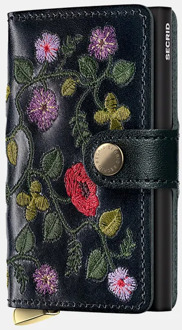 Premium Miniwallet Stitch pasjeshouder floral black Zwart - No Size