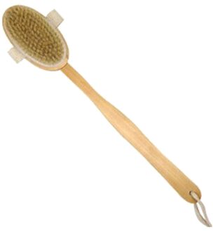 Premium Natuurlijke Haren Houten Bad Douche Body Back Droge Huid Borstel Massager Spa Scrubber Sponzen Effectieve Exfoliator