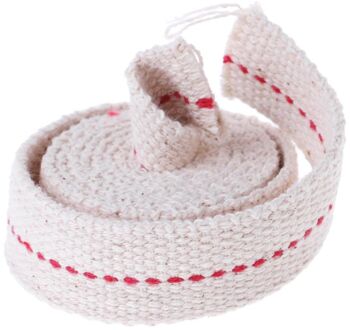 Premium Olie Lamp Mate Platte Katoen Olie Lantaarn Kerosine Lamp Lont Rood Stitch 0.79in Breed 3.3ft Roll