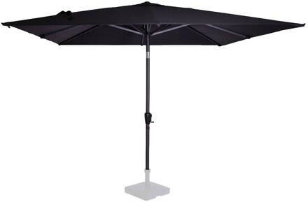 Premium Parasol Rosolina 280x280cm - Stokparasol - Kantelbaar - UV werend UPF 50+ doek - Antraciet/Zwart - Incl.