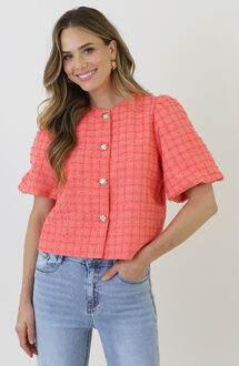 Premium Pofmouw Jacket Tweed Koraal Koraalrood