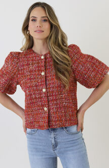 Premium Pofmouw Jacket Tweed Multicolor Rood