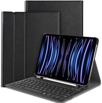 Premium QWERTZ Bluetooth Keyboard Cover voor Apple iPad Pro 11 2021 - zwart