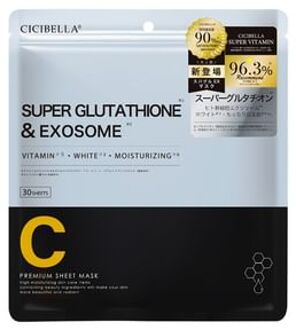 Premium Sheet Mask Super Glutathione & Exosome 30 pcs