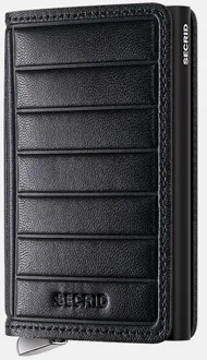 Premium Slimwallet pasjeshouder Emboss Lines Black + Zwart