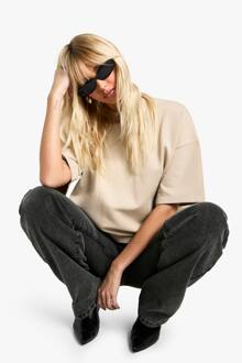 Premium Soft Touch Interlock Oversized T-Shirt, Stone - 38