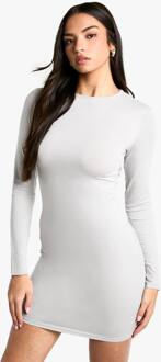Premium Superzachte Bodycon Minijurk Met Lange Mouwen, Grey Marl - 40