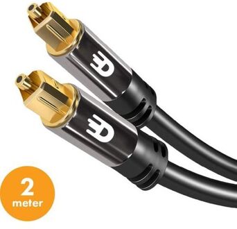 Premium Toslink Optische Kabel - Optische Audiokabel - Male To Male - 2 Meter - Zwart