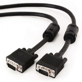 Premium VGA HD15M/HD15M dual-shielded w/2*ferrite 10ft cable, black color - small