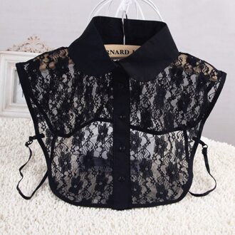 Premium Vrouwen Pure Kleur Kant Afneembare Revers Choker Ketting Overhemd Nep Valse Kraag 4