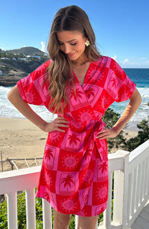 Premium Wrap Jurk Paradise Pink Roze