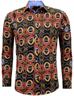 Premiummet print slim fit Zwart - XXL