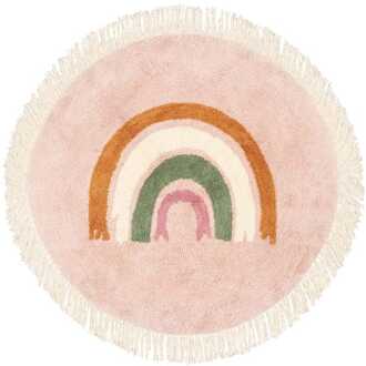 Prenatal vloerkleed regenboog rond