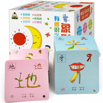 Preschool Literacy Card 252 Sheets Chinese Characters Pictographic Flash Cards Memory Cognitive Card for 0-8 Years Old Children