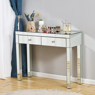 Presell Whole Mirrored Entryway Console Glass Desk 1/2 Drawers Bedroom Dressing Makeup Table Livingroom Display Stand Toucadores