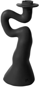 Present Time Candleholder Organic Swirl large polyresin black Zwart