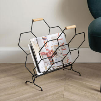 Present Time Magazinehouder Honeycomb - Zwart