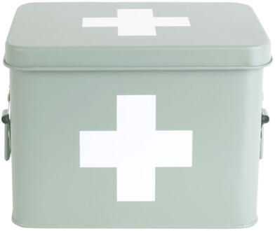 Present Time Medicijnbox Cross Medium - Grijsjade Groen