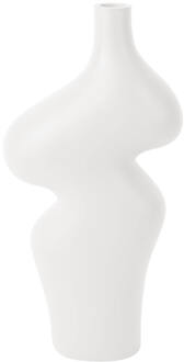 Present Time Vase Organic Curves large polyresin white Wit