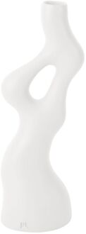 Present Time Vase Organic Swirls polyresin white Wit