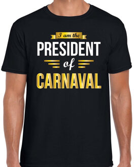 President of Carnaval cadeau t-shirt zwart heren - Carnaval verkleed shirts S